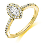 Pobjoy Marquise Cut 0.60 CTW Diamond Halo Ring D/VS Grade