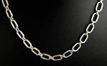 9K Yellow Gold & Sterling Silver Ladies Oval Link Necklace - Pobjoy Diamonds