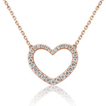 18K Rose Gold Diamond Heart Silhouette Necklace & Pendant 0.60 CTW - Pobjoy Diamonds