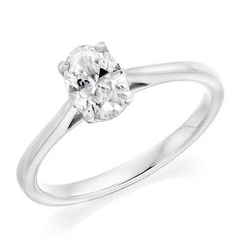 1.00 Carat Oval Cut Lab Grown Diamond Ring F/VVS1 - Pobjoy Diamonds