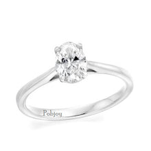 Load image into Gallery viewer, 950 Platinum 1.25 Carat Oval Cut Lab Grown Diamond Ring E/VS1 - Pobjoy Diamonds