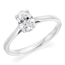 Load image into Gallery viewer, 950 Platinum 0.70 Carat Oval Solitaire Diamond Engagement Ring E/Si1 - Amalfi - Pobjoy Diamonds