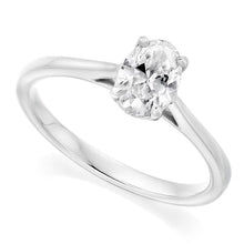 Load image into Gallery viewer, 950 Platinum 1.25 Carat Oval Cut Lab Grown Diamond Ring E/VS1 - Pobjoy Diamonds