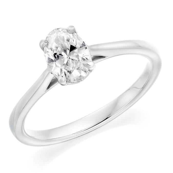 Oval Cut Lab Grown Diamond Ring F/VVS1 - Pobjoy Diamonds