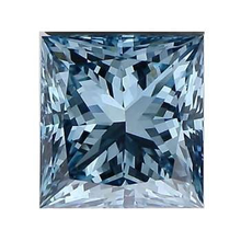 Load image into Gallery viewer, Fancy Vivid Greenish Blue Princess Cut Lab Grown Diamond 1.47 Carat - Pobjoy Diamonds