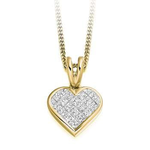 18K Yellow Gold Heart Diamond Necklace 1.10 Carat - Pobjoy Diamonds