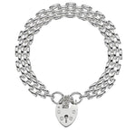 Sterling Silver Ladies Panther Padlock Bracelet - Pobjoy Diamonds