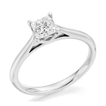 Custom Princess Cut Solitaire Lab Grown Diamond Ring E/VS1 - Pobjoy Diamonds