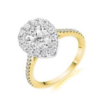 950 Platinum Pear Shape Diamond Halo & Shoulder Ring 1.75 CTW - Sandringham - [product_type] - Pobjoy Diamonds - Pobjoy Diamonds