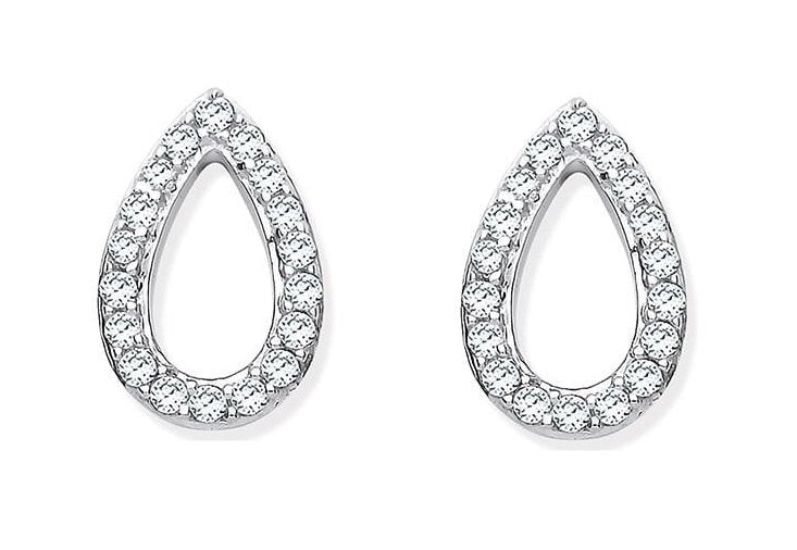 Gold 0.15 Carat Diamond Teardrop Earrings-Pobjoy Diamonds By Pobjoy, Surrey