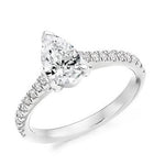 Pear Shape Lab Diamond & Shoulder Ring 1.25 Carat