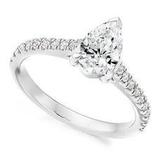 Load image into Gallery viewer, Pear Shape Lab Diamond Ring With Natural Diamond Shoulders