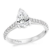 Load image into Gallery viewer, Pear Shape Lab Diamond Ring With Natural Diamond Shoulders