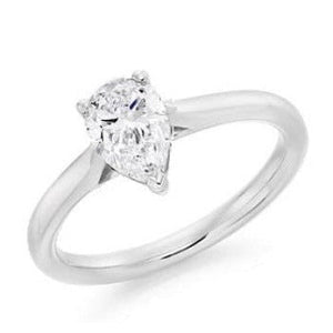 Pear Shape Lab Diamond Ring 2.00 Carats E/VS1- Pobjoy Diamonds