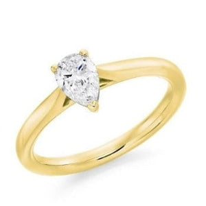 18K Gold 2.00 Carat Pear Shape Lab Diamond Ring E/VS1 - Pobjoy Diamonds