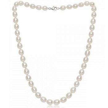 Freshwater Oval White Baroque Pearl Ladies Necklace - Pobjoy Diamonds