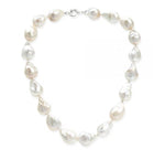 Fireball Freshwater Cultured Silver White Pearl Necklace & Earrings Set - Pobjoy Diamonds