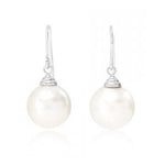 Large Freshwater Cultured White Pearl Drop Earrings - Pobjoy Diamonds