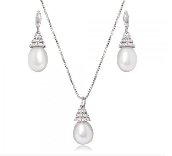 Freshwater Cultured Pearl Pendant Necklace & Earrings Set - Pobjoy Diamonds