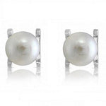 Freshwater Cultured Pink Pearl Claw Set Stud Earrings - Pobjoy Diamonds