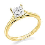 18K Gold 0.75 Carat Princess Cut Solitaire Lab Grown Diamond Ring F/VS1 - Pobjoy Diamonds