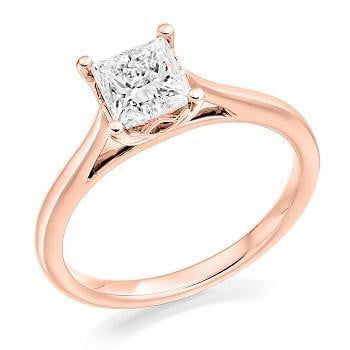 18K Gold 0.75 Carat Princess Cut Solitaire Lab Grown Diamond Ring F/VS1 - Pobjoy Diamonds