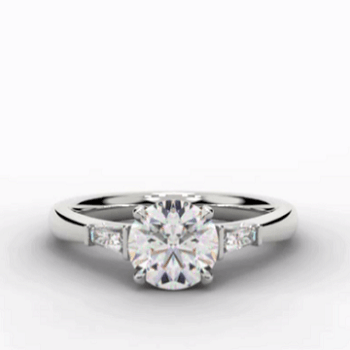 Narbonne Diamond Trilogy Ring With Baguettes - Pobjoy Diamonds