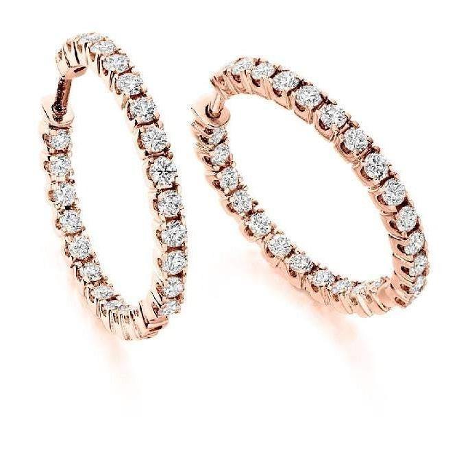 18K Gold 1.00 Carat Diamond Hoop Earrings F/VS From Pobjoy.