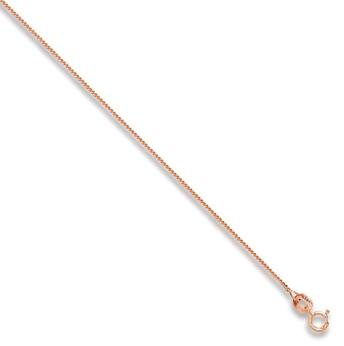 9K Rose Gold Ladies Curb Neck Chain - Pobjoy Diamonds