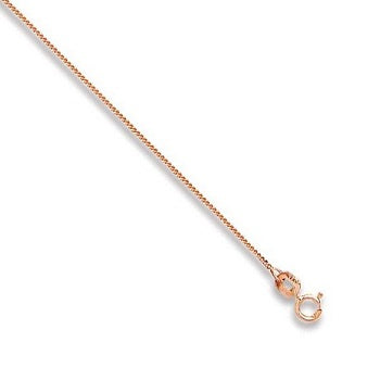 9K Rose Gold Ladies Curb Neck Chain-Pobjoy Diamonds