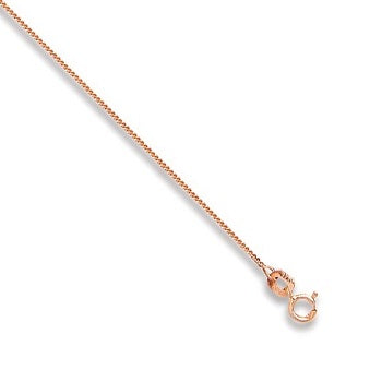 18K Rose Gold Ladies Curb Neck Chain - Pobjoy Diamonds