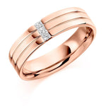 18K Rose Gold & Diamond Gents Ring F-G/VS - Pobjoy Diamonds