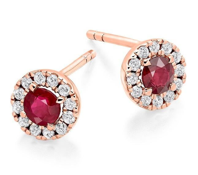 18K Gold Ruby & Diamond Earrings - Pobjoy Diamonds