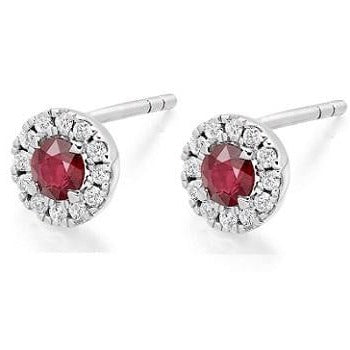 18K Gold Ruby & Diamond Earrings - Pobjoy Diamonds