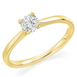 18K Gold 0.50 Carat Round Brilliant Cut Solitaire Diamond Engagement Ring - Riviera - Pobjoy Diamonds