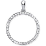 9K White Gold & Diamond Circular Pendant From Pobjoy