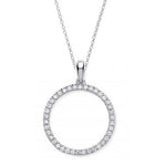 9K White Gold & Diamond Circular Pendant From Pobjoy