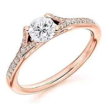 Diamond Set Shoulder & Solitaire Lab Diamond Ring 1.25 Carat- Pobjoy Diamonds