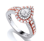 950 Platinum & Rose Gold Pear Diamond Ring - Pobjoy Diamonds