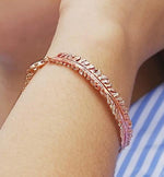 Handmade 18K Rose Gold Plated On Silver Fern Bangle