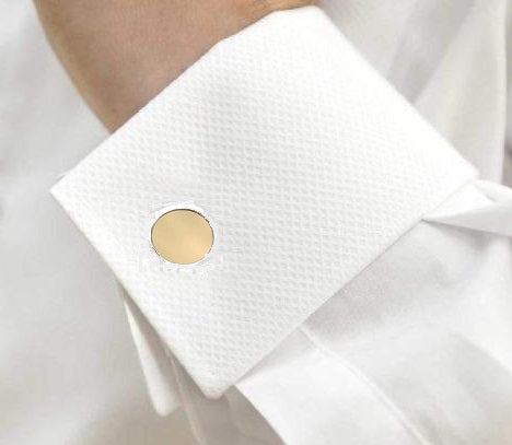 9K Yellow Gold Circular Bar Cufflinks - Pobjoy Diamonds