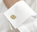 9K Yellow Gold Paisley Oval Chain Link Cufflinks - Pobjoy Diamonds