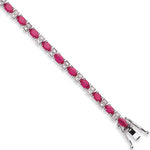 18K White Gold 6 Carat Ruby & Diamond Tennis Bracelet - Pobjoy Diamonds