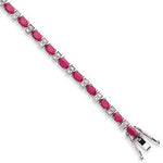 18K White Gold 6 Carat Ruby & Diamond Tennis Bracelet-Pobjoy Diamonds