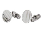 925 Silver Circular Striped Cufflinks - Pobjoy Diamonds