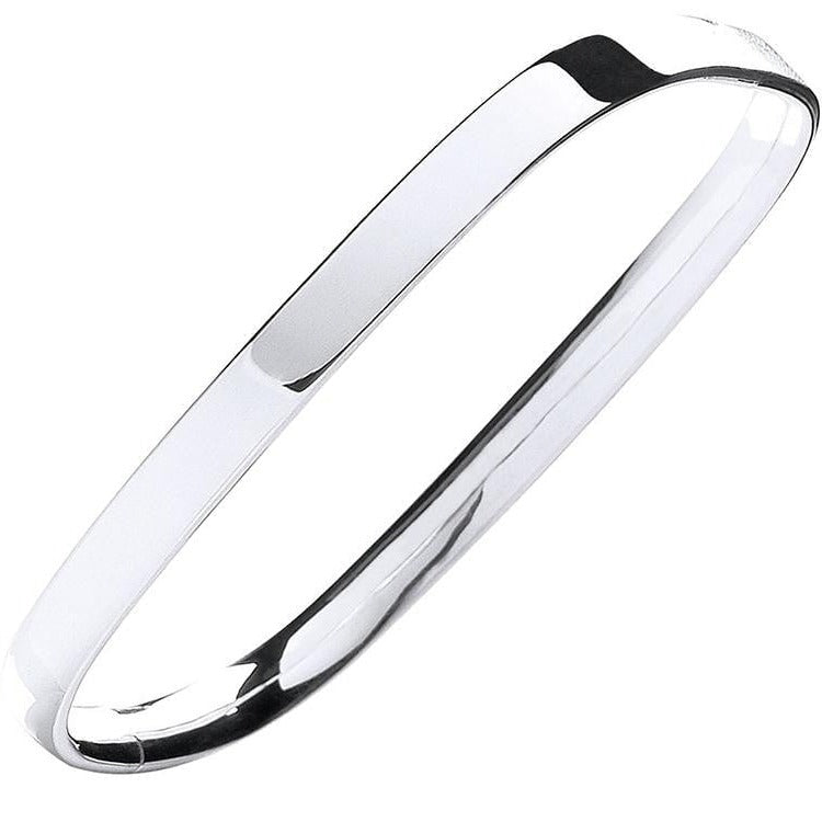 Silver Ladies Hinged Solid Bangle - Pobjoy Diamonds