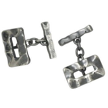 Sterling Silver Stressed Chain Cufflinks - Pobjoy Diamonds