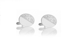 Sterling Silver Part Patterned Oval Cufflinks - Pobjoy Diamonds