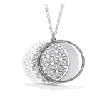 Sterling Silver Round Filigree Ladies Pendant & Necklace-Pobjoy