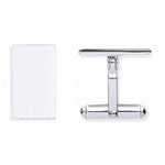 Sterling Silver Rectangle Swivel Bar Cufflinks - Pobjoy Diamonds